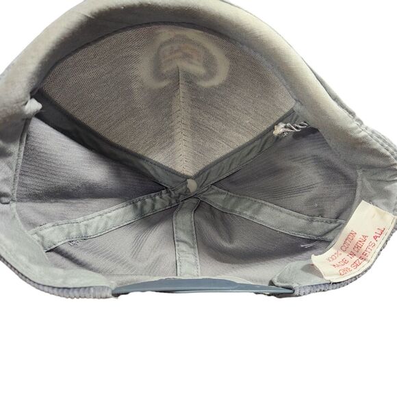 VTG CADILLAC GRAY ADJUSTABLE SNAPBACK TRUCKER ROPE HAT CAP CORDUROY CAR SALES - Picture 6 of 7